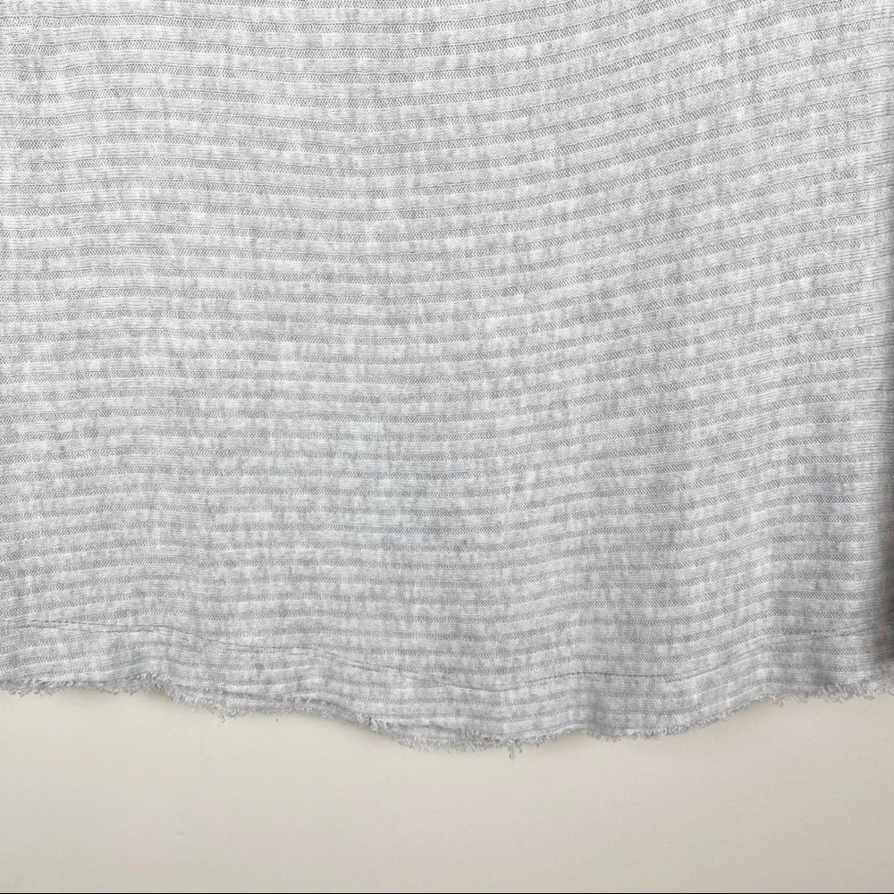 Free People Lightweight Gray Ribbed Sweater - Picture 9 of 16